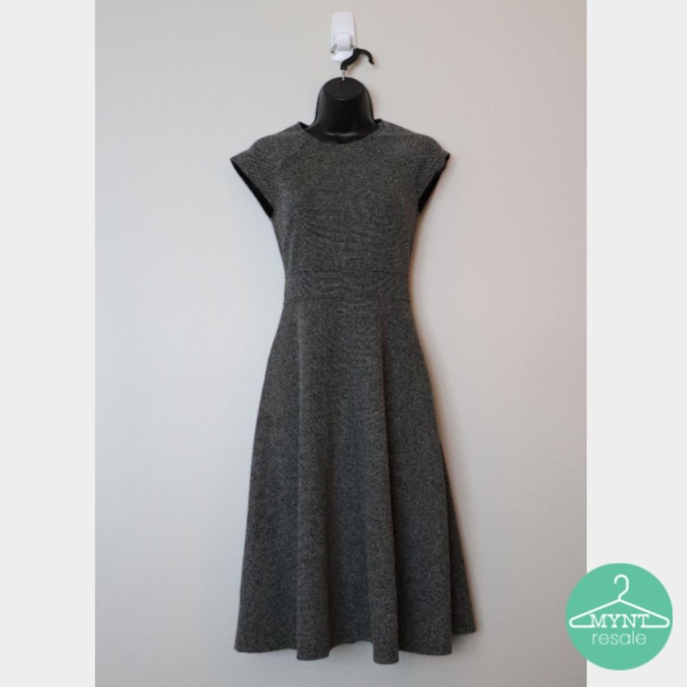 H&M Tweed Swing Dress in Black and White